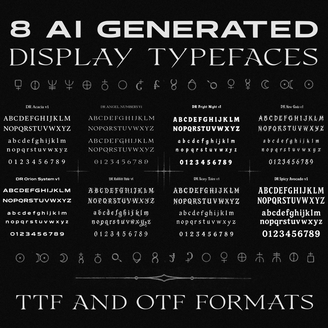 8 AI Generated Display Typefaces